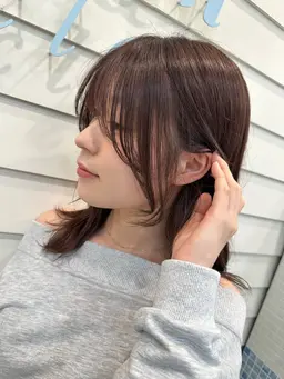 🫧顔まわりカット+地毛風前髪縮毛矯正🫧