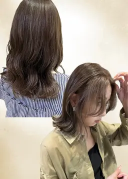 🎀【限定メニュー】 🎀艶カラー＋ケラチントリートメント🫧🤍(白髪染めも可)