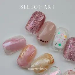 【人気No１❣️】ハンド🫶🏻 選べるプレートコース/5本アート🍀（他店オフ+1000・自爪育成ウォーターケア付)