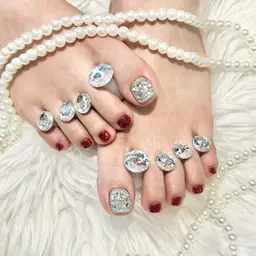 【FOOT】オフなし⭐️2本埋め尽くしネイル(フットバス込み)
