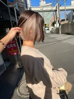 【チラッとからガッツリまで❣️オシャレインナーカラー】ケアブリーチ使用🌟インナーブリーチ×ケアカラー×トリートメント