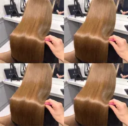 【ロング料金なし】透明感カラー➕aujua7step➕超音波アイロン〖 暖色/寒色/髪質改善/艶髪〗