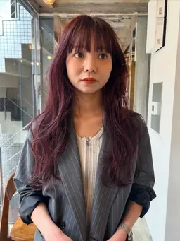 艶々wine red カラー + 髪質改善トリートメント