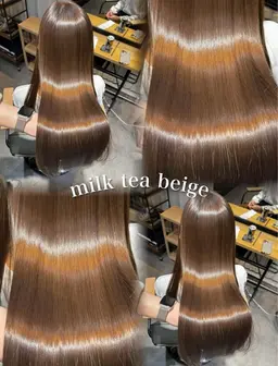 【🍁秋冬❄️限定】艶髪🫧髪質改善ストレート✨+暖色ケアカラー💓