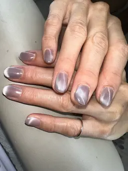 🧲💜🤍マグネットネイル🧲🤍💜💅オフ有無✳︎ Magnetic Nails(長さだし1本¥300別料金)