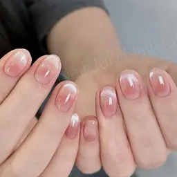 【Hand☆ソフトジェルオフ無料】チークマグネットフレンチネイル¥7880