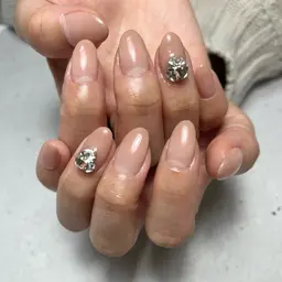 【ハンドジェルオフケア込みワンカラー】片手1本ずつアート