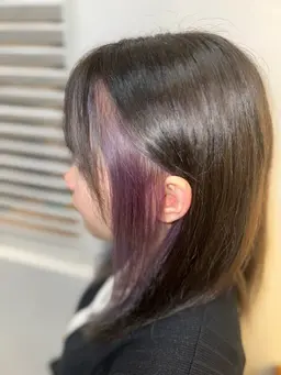 ちら見せ✨️インナーカラー🌈(インナーサイドのみブリーチ)+全体カラー ※補足をお読みください