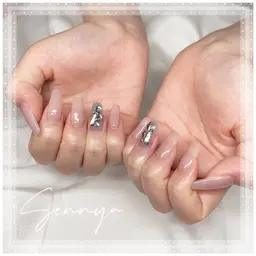 🤍自爪🤍埋め尽くし2本＋ワンカラーorラメグラデーション　//初回ソフトジェルオフ無料//