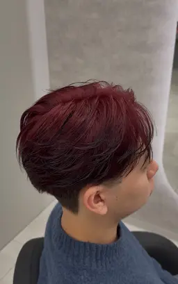 【⚡️メンズデザインカラー】メンテナンスカット+全体ブリーチ+オンカラー+髪質改善トリートメント（エンドカラー）