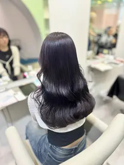 暗髪限定🖤トーンダウンワンカラー【トレンドカラー➕トリートメント超音波アイロン付き⭐️】ロング料金なし‼️