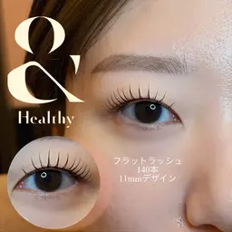 ⚠️10分前来店必須 【アンドヘルシー】エクステ×パーマ💎フラットラッシュLED 100本（オフ代別途¥550）