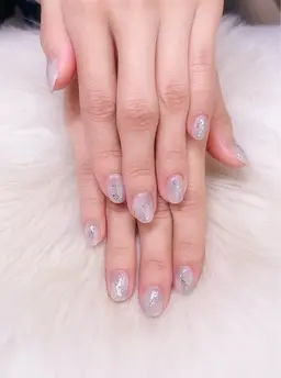 ニュアンスクリア(ソフトジェルオフ込、フィルイン可)店頭デザイン4種からお好みカラー選択可で自由自在なデザインに♡