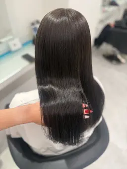 【🎼就活生必見🐈‍⬛】黒染めを使わない透明感ワンカラー+炭酸SPA+コテ巻き仕上げ🪄