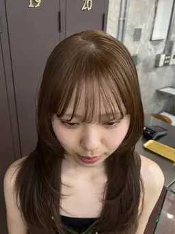 🪽カット+透明感たっぷりブリーチなしWカラー+クイックトリートメント🪽