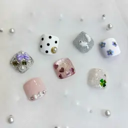 組み合わせ自由！２本選べる定額アート【オフなし】フットネイル