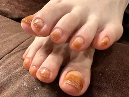 【foot】🩵1カラー/ラメグラデーション （付け替えオフ込、他店様のオフも〇）