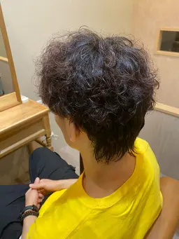 カット、スパイラルパーマ