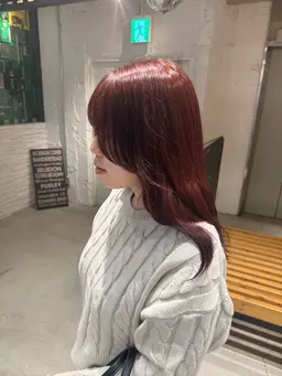 🍒ྀིカラー剤変更なし赤系ワンカラー＋トリートメント🍒ྀི
