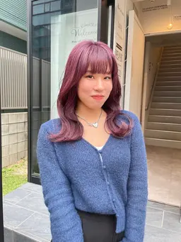 前髪カット＋ 似合わせコテ巻き仕上げ‎👧
