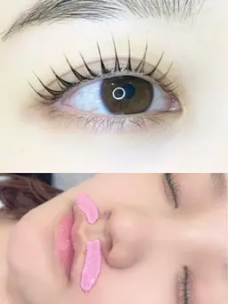 産毛・角質スッキリ】ケラチンまつ毛パーマ+選べるパーツWax 口周りor鼻 アロエスージングgelで保湿!