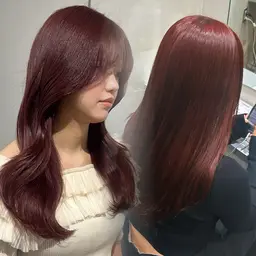 💗ブリーチなしで映える💗カット＋ブリーチなしWカラー＋最高級Aujua7step＋超音波＜高発色/透明感/韓国ヘア＞