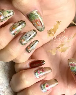 絵画アート10本🖼✨デザインはこちらできめさせていただきます。絵画、アンティークネイルがお好きな方へ✨