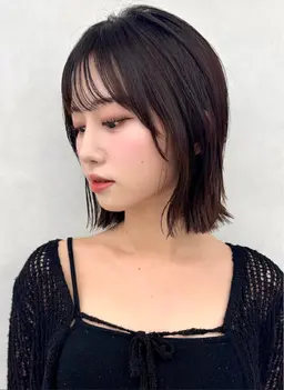 🇰🇷大人気『切りっぱなしボブ➕ワンカラー➕(選べる)トリートメント』