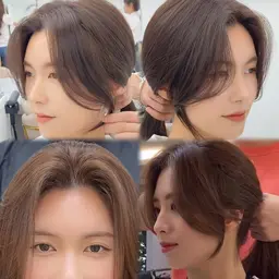 カット+前髪・顔まわりパーマ+前髪根元パーマ