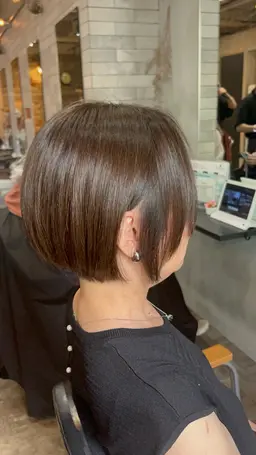 🩶🤎白髪染め(リタッチor全体)＋カット(⚠️ご希望のスタイルがショートヘアの方限定)