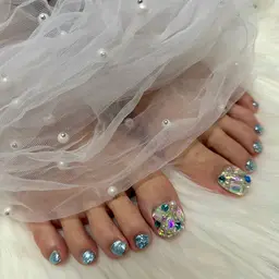 🐬footワンカラー➕親指埋め尽くし🫧