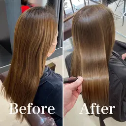 ❤︎髪質改善ストレート+艶ケアカラー(メンテカット付)❤︎学生​〜​30代前半限定モデル⚠️補足要確認