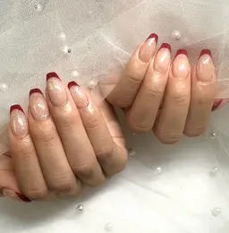 ＊オフあり＊ちゅるんふわふわ韓国フレンチネイル