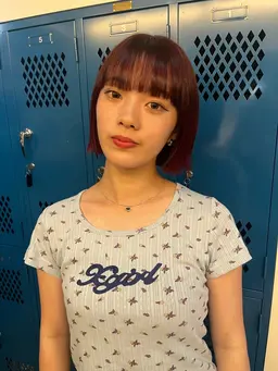 カット+ブリーチなしダブルカラーで暖色カラー❤️🍊