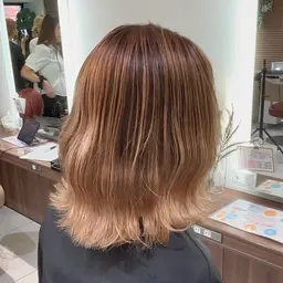 ブリーチ+オンカラー+髪質改善