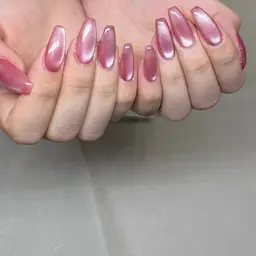 チップ長さだし10本(爪裏から1cmまで)+マグネットネイル🧸ジェルオフケア込み