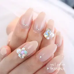 フォルム補正付き大人シンプルコース♡ビジュー2粒or2本アート付き
