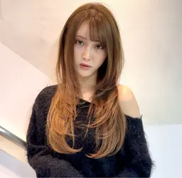 【撮影モデル】ロングハッシュカット＆透明感カラー&※補足説明読んでください！⭐️画像のようなスタイル！⭐️