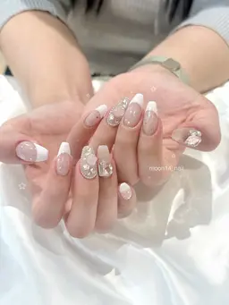 【minimo限定】フレンチネイル🕯パーツ・デザイン代別途 パラジェル使用𓂃꙳⋆