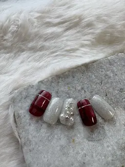 🆕クリスマスネイル(チェック×ツリー)♡口コミ投稿でオフ無料(ソフトジェルのみ)