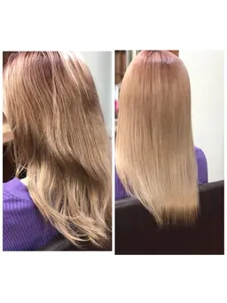 【ブリーチしたことある方はこちら】ブリーチ毛対応の髪質改善縮毛矯正+IROHAトリートメント(ハイダメージ毛もこちらで)