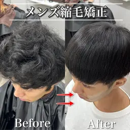 💥12月限定クーポン💥 メンズカット+自然なメンズ縮毛矯正+トリートメント+ヘアセット