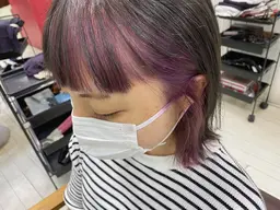 💜インナーカラーの方💜インナーブリーチ+全体カラー+cmcトリートメント