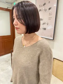 【minimo限定🌷】カット+高発色カラー+艶キュアトリートメント+シャンプーブロー✨/暖色カラー🧶