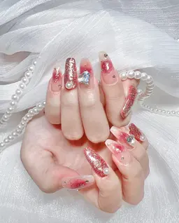 スカルプジェル長さ出し➕持込デザイン15000（時間内アート、パーツ何でもOK）