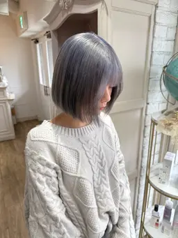 《傷みにくいブリーチ剤✨》【ダメージ94%cutブリーチありダブルカラー+イルミナカラー💟】＋７種前処理TR付き