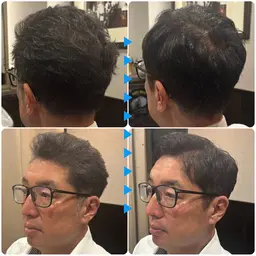 【メンズ限定】白髪染め+お顔剃り(眉カット付)+シャンプーセット　(約60分)