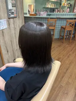 【🩶黒染めを使わないうる艶暗髪🩶】ワンカラー➕ワンステップトリートメント付き✨