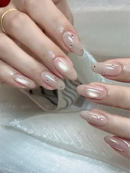 チップ+ジェル長さだしシンプル持ち込みデザイン