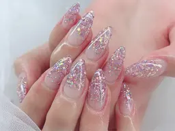【オフあり・なし共通】アクリルスカルプ🦋ラメグラデーション✨